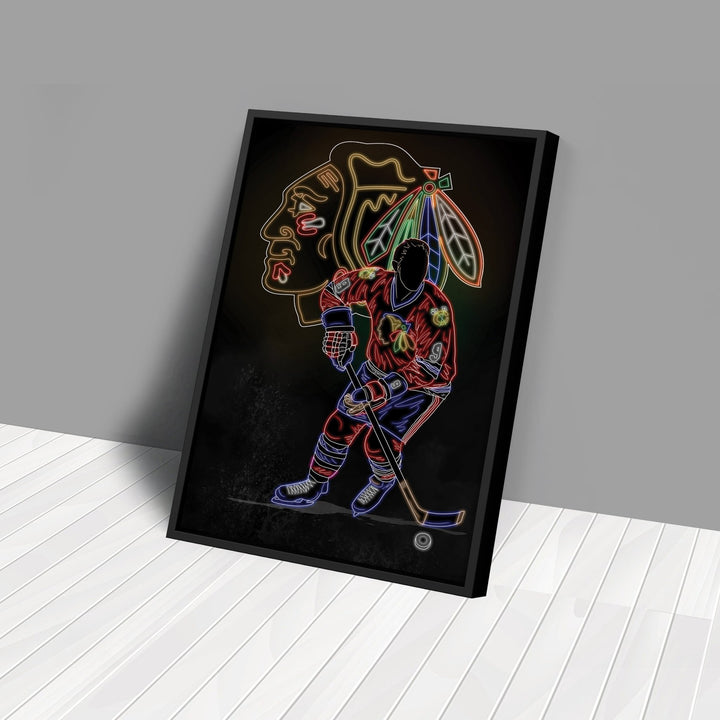 Bobby Hull Neon Canvas Art | Blackhawks Wall Decor - CanvasNeon