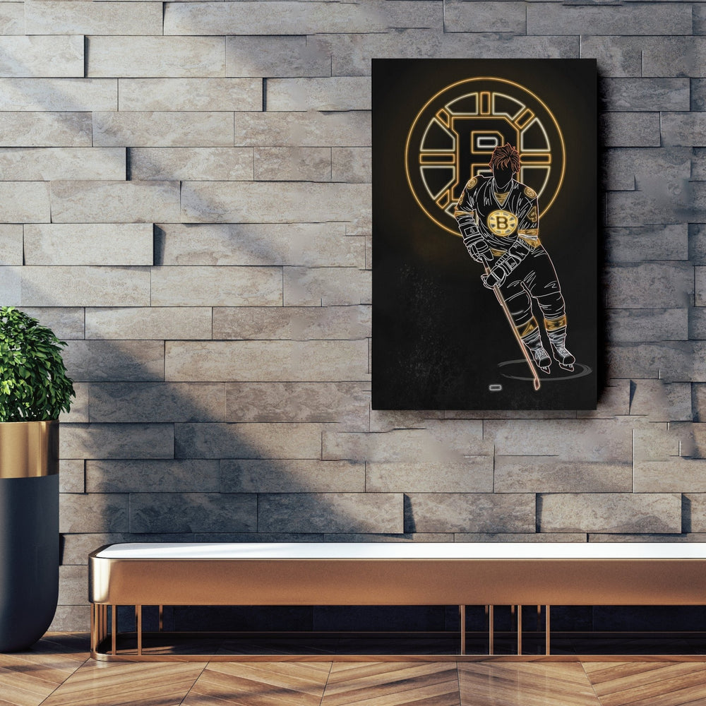 Bobby Orr Neon Canvas Art | Bruins Wall Decor - CanvasNeon