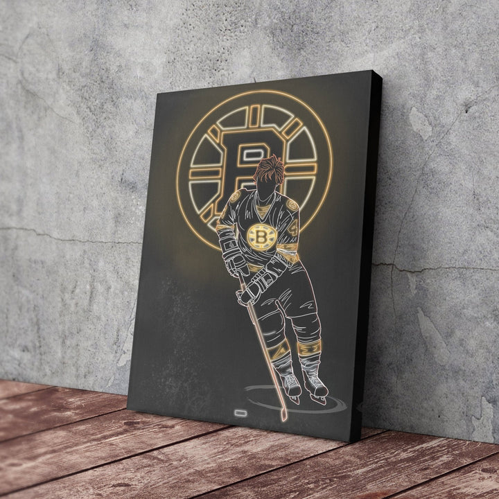 Bobby Orr Neon Canvas Art | Bruins Wall Decor - CanvasNeon