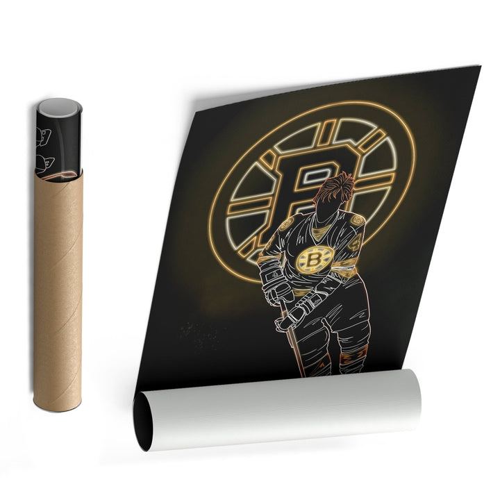 Bobby Orr Neon Canvas Art | Bruins Wall Decor - CanvasNeon