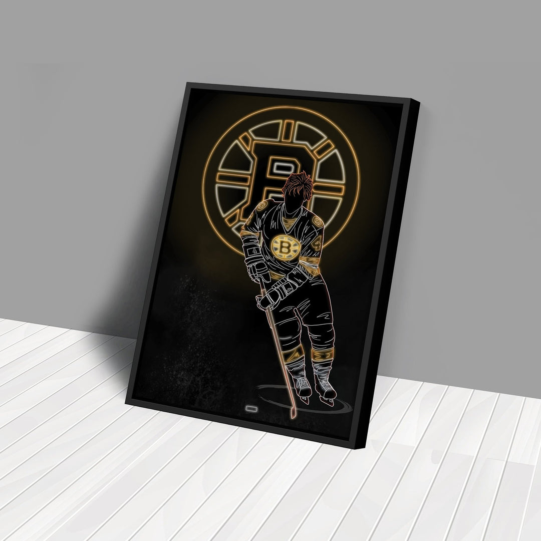 Bobby Orr Neon Canvas Art | Bruins Wall Decor - CanvasNeon