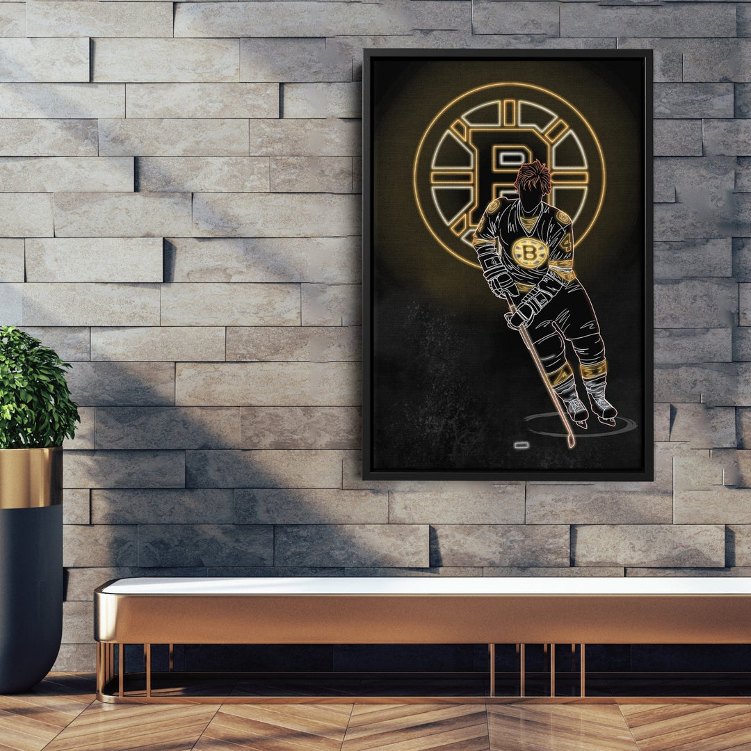 Bobby Orr Neon Canvas Art | Bruins Wall Decor - CanvasNeon