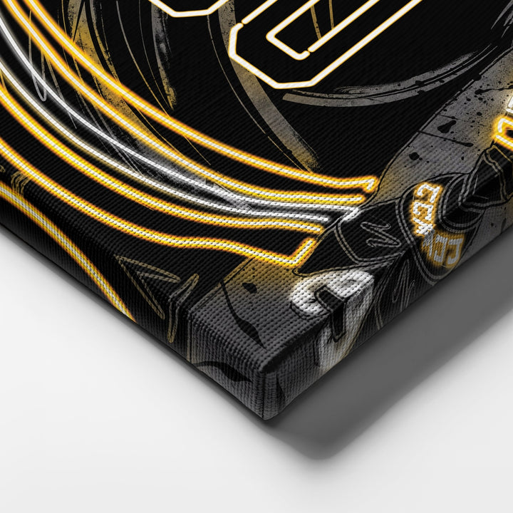 Boston Bruins Custom Jersey Canvas | Neon Wall Art - CanvasNeon