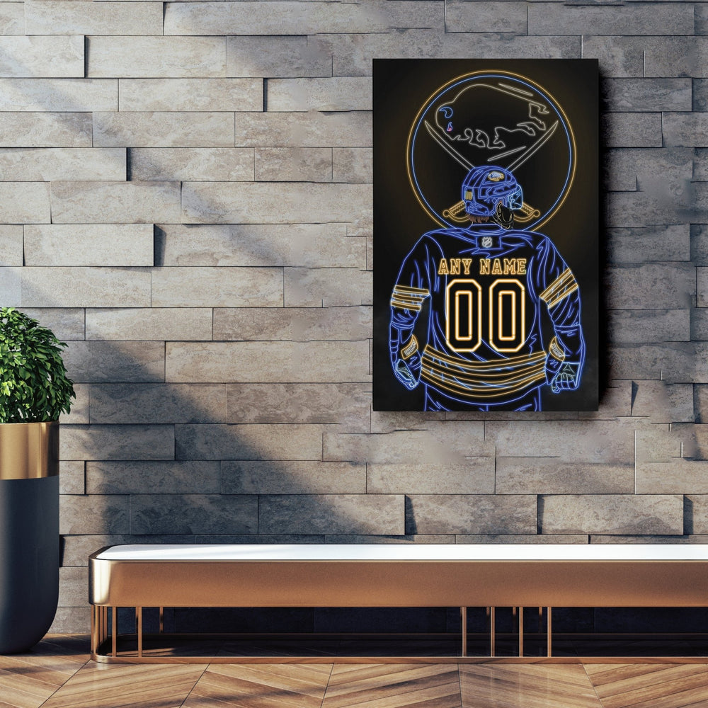 Boston Bruins Personalized Jersey Canvas | Neon Wall Art - CanvasNeon