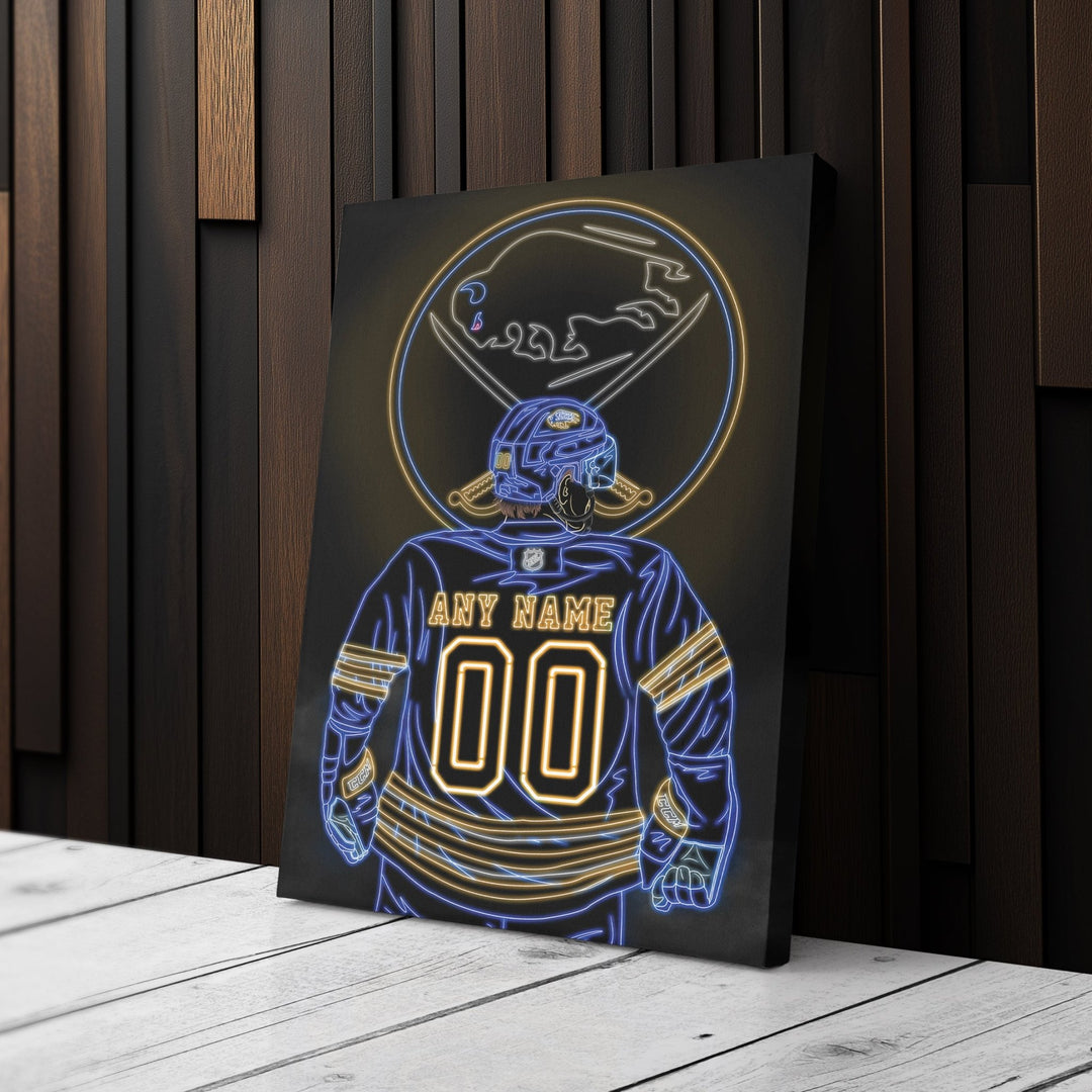 Boston Bruins Personalized Jersey Canvas | Neon Wall Art - CanvasNeon