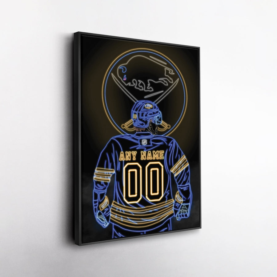 Boston Bruins Personalized Jersey Canvas | Neon Wall Art - CanvasNeon