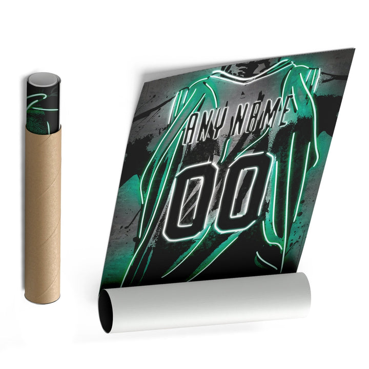 Boston Celtics Custom Jersey Canvas | Neon Wall Art - CanvasNeon