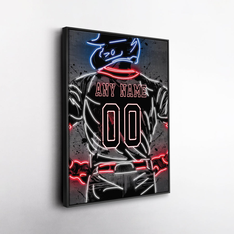 Boston Red Sox Custom Jersey Canvas | Neon Wall Art - CanvasNeon
