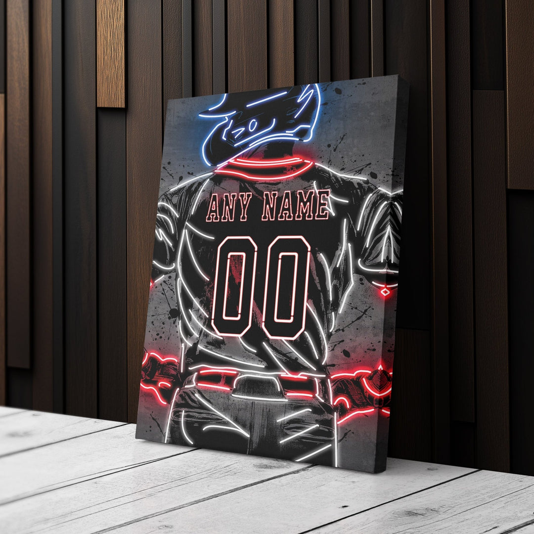 Boston Red Sox Custom Jersey Canvas | Neon Wall Art - CanvasNeon