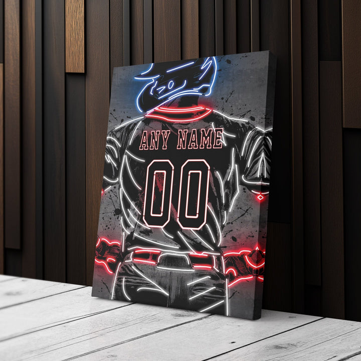 Boston Red Sox Custom Jersey Canvas | Neon Wall Art - CanvasNeon