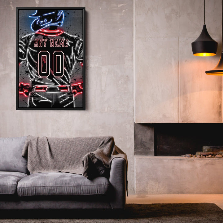 Boston Red Sox Custom Jersey Canvas | Neon Wall Art - CanvasNeon