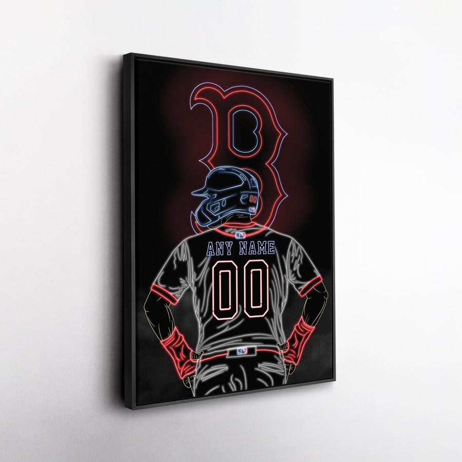 Boston Red Sox Personalized Jersey Canvas | Neon Wall Art - CanvasNeon