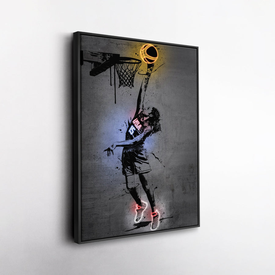 Brittney Griner Neon Canvas Art | Modern Wall Decor - CanvasNeon