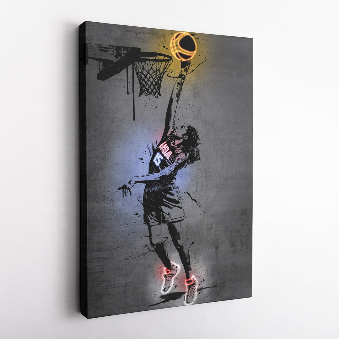 Brittney Griner Neon Canvas Art | Modern Wall Decor - CanvasNeon