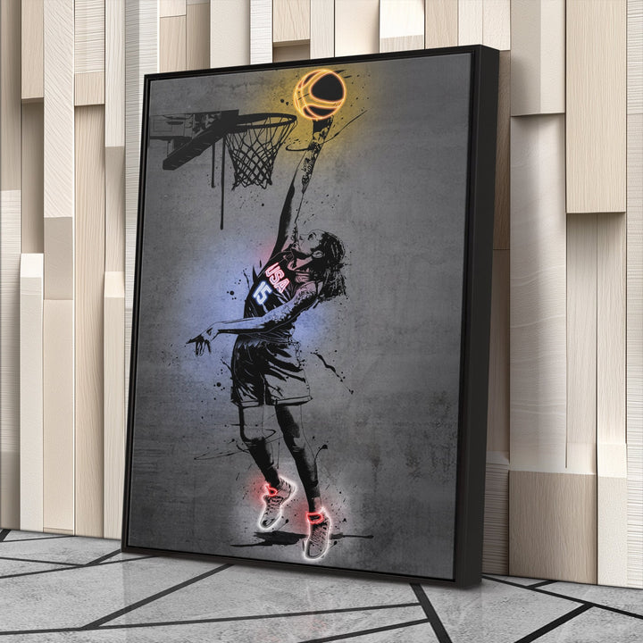 Brittney Griner Neon Canvas Art | Modern Wall Decor - CanvasNeon