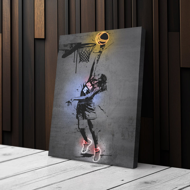 Brittney Griner Neon Canvas Art | Modern Wall Decor - CanvasNeon