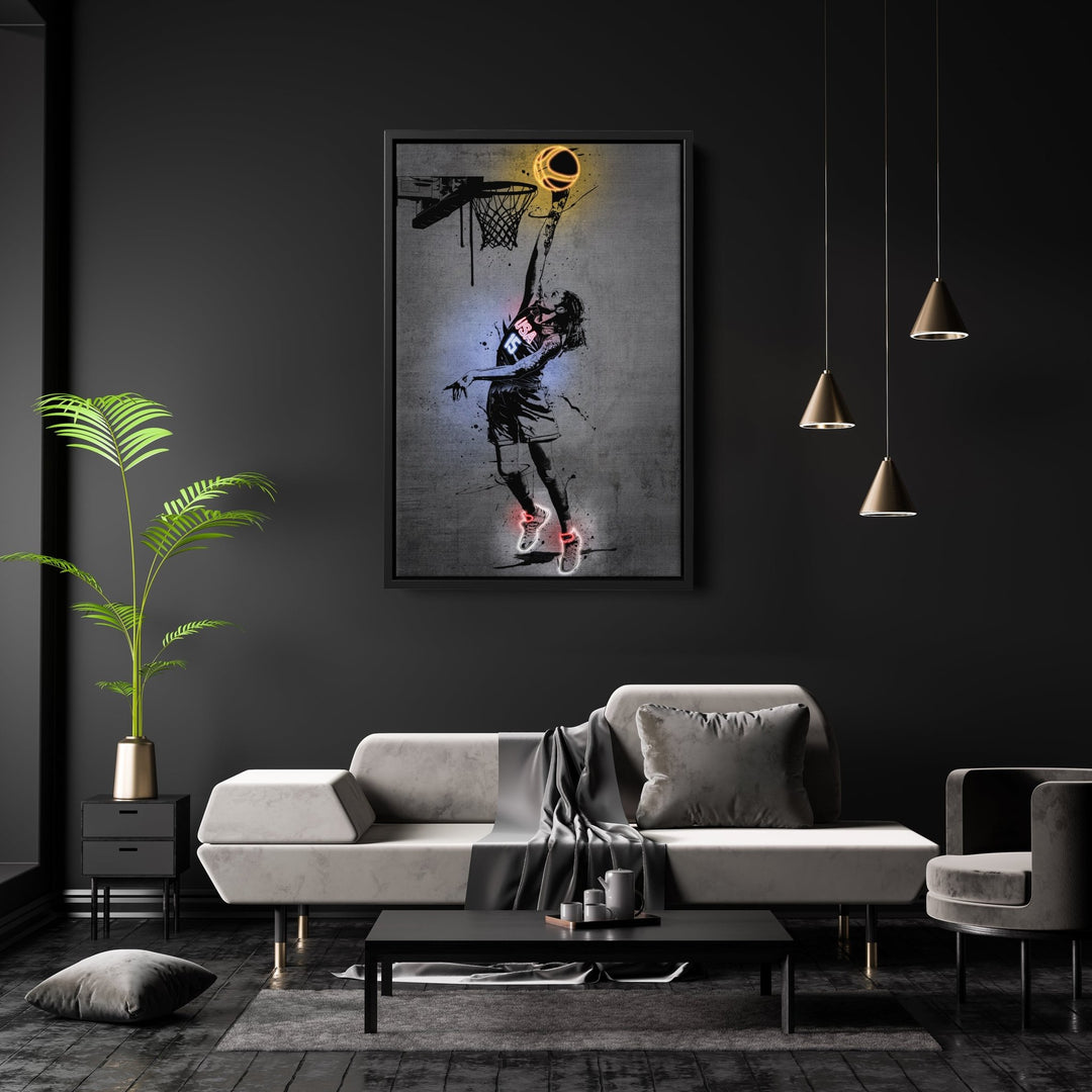 Brittney Griner Neon Canvas Art | Modern Wall Decor - CanvasNeon