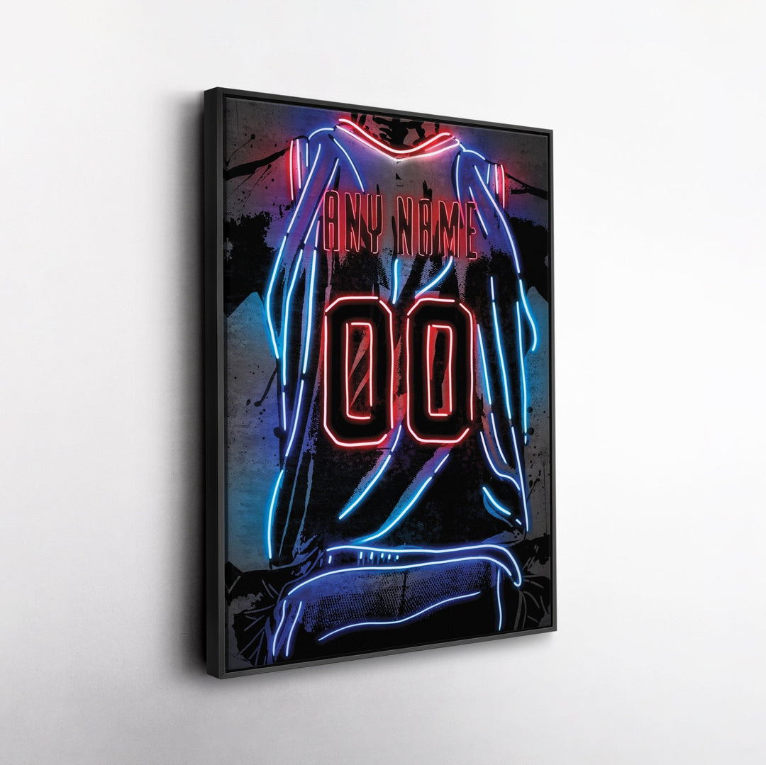 Brooklyn Nets Custom Jersey Canvas | Neon Wall Art - CanvasNeon
