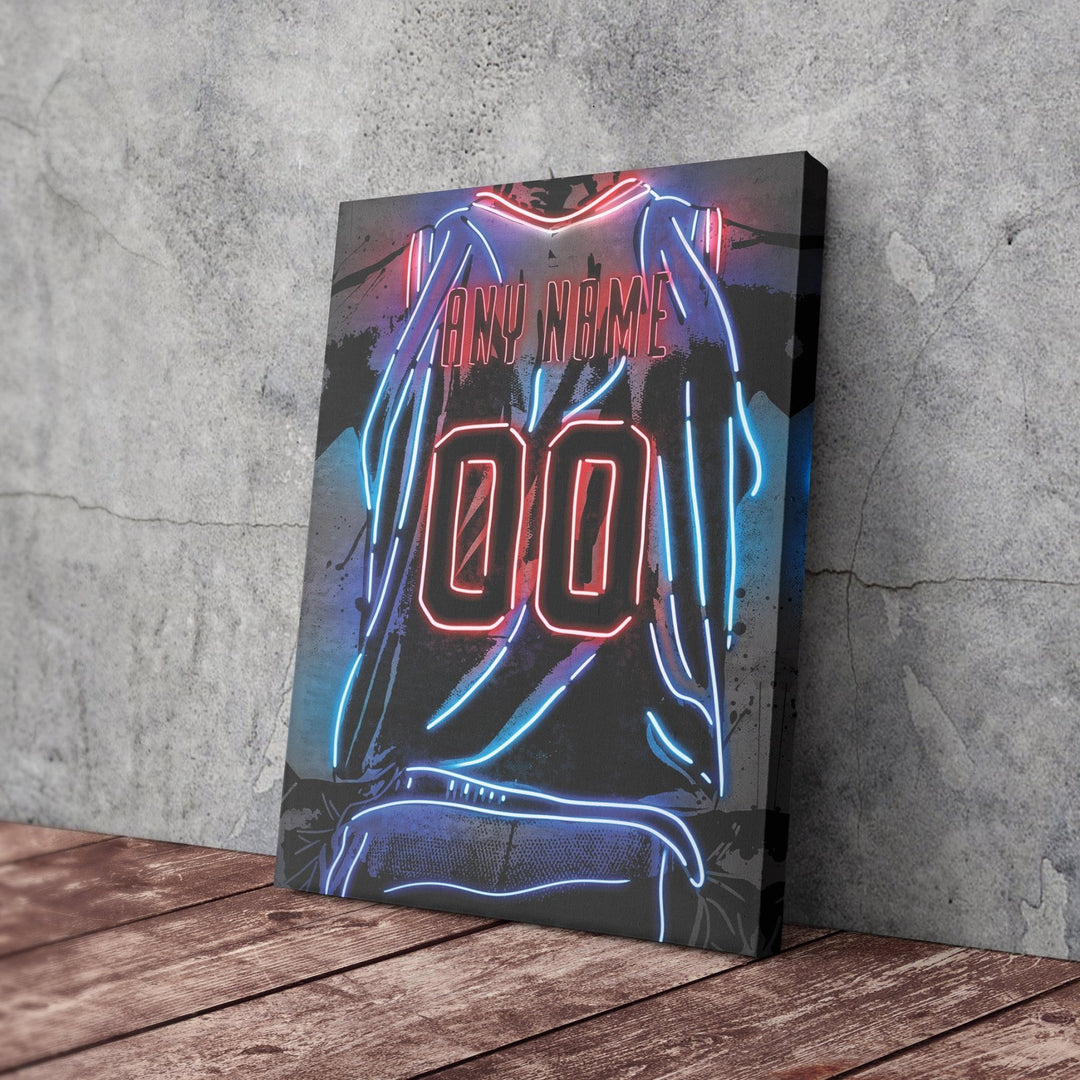Brooklyn Nets Custom Jersey Canvas | Neon Wall Art - CanvasNeon