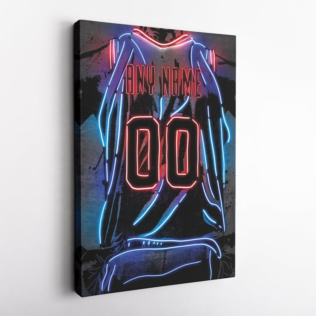 Brooklyn Nets Custom Jersey Canvas | Neon Wall Art - CanvasNeon
