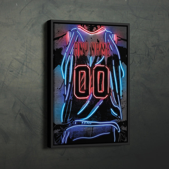 Brooklyn Nets Custom Jersey Canvas | Neon Wall Art - CanvasNeon