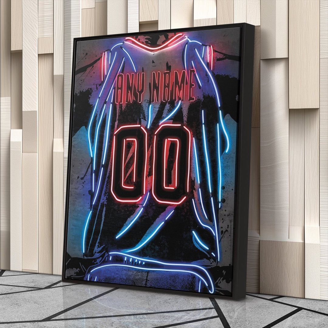 Brooklyn Nets Custom Jersey Canvas | Neon Wall Art - CanvasNeon