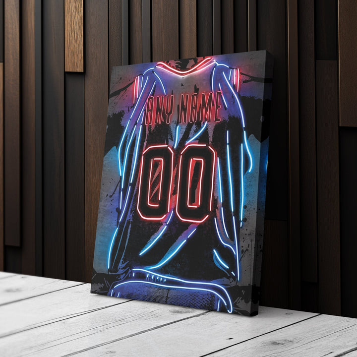 Brooklyn Nets Custom Jersey Canvas | Neon Wall Art - CanvasNeon