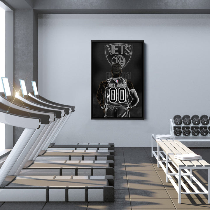 Brooklyn Nets Personalized Jersey Canvas | Neon Wall Art - CanvasNeon