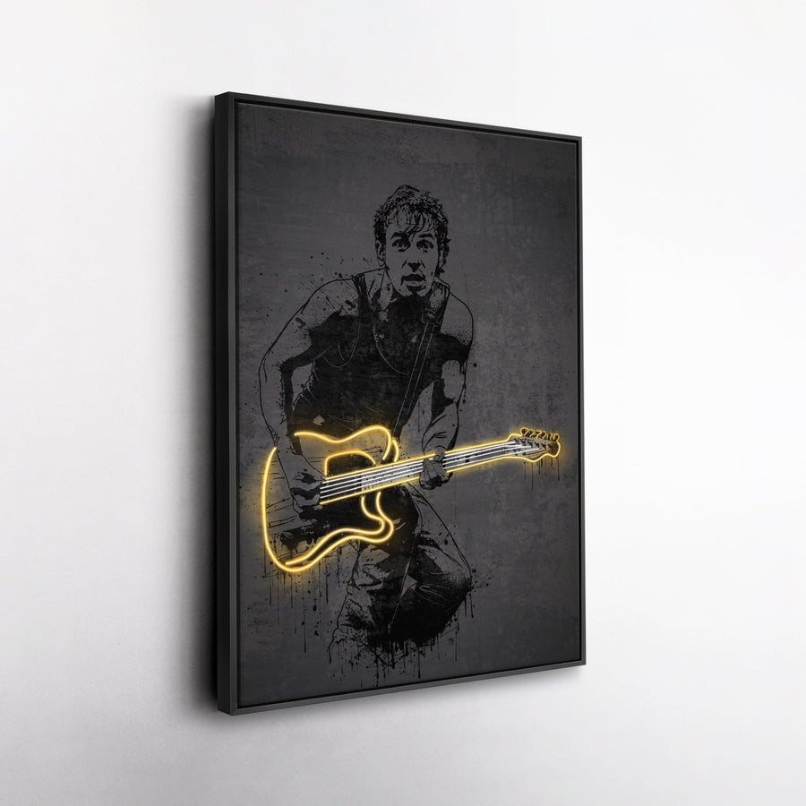 Bruce Springsteen Neon Canvas Art | Music Wall Decor - CanvasNeon