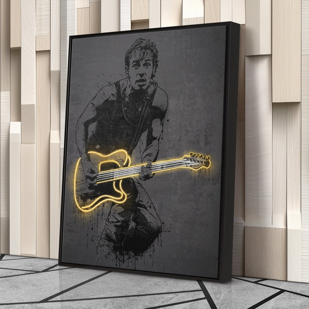 Bruce Springsteen Neon Canvas Art | Music Wall Decor - CanvasNeon