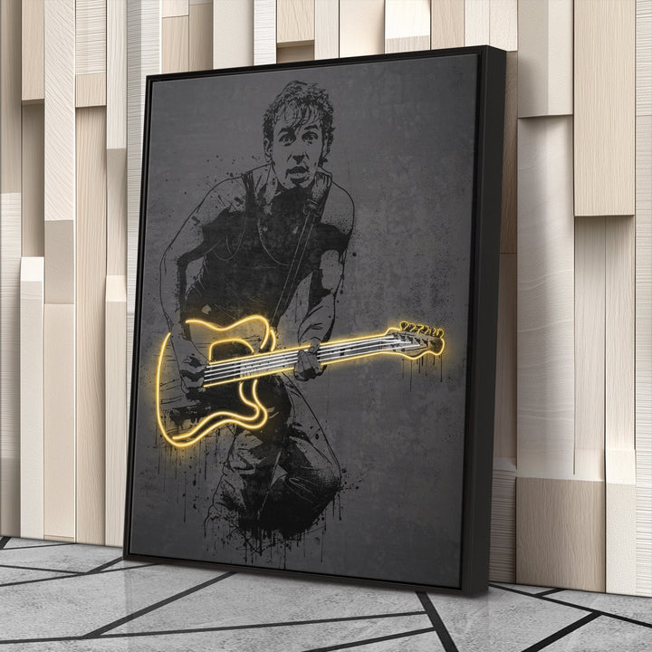 Bruce Springsteen Neon Canvas Art | Music Wall Decor - CanvasNeon
