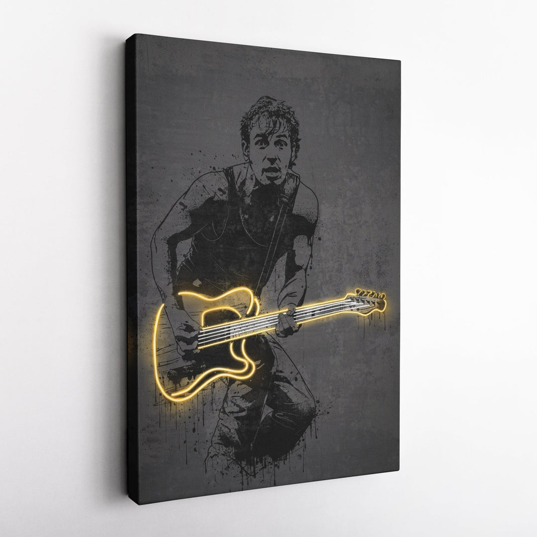 Bruce Springsteen Neon Canvas Art | Music Wall Decor - CanvasNeon