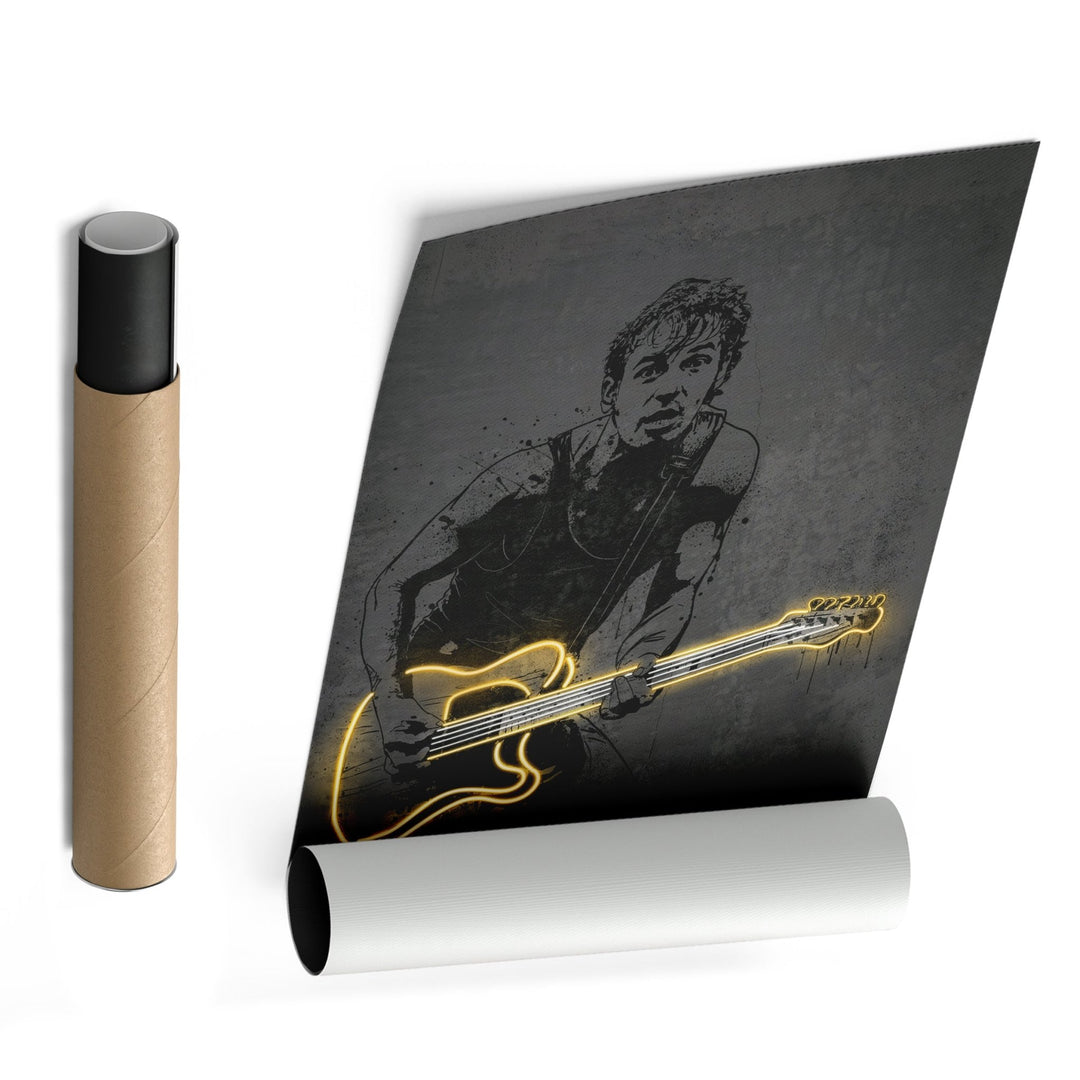 Bruce Springsteen Neon Canvas Art | Music Wall Decor - CanvasNeon