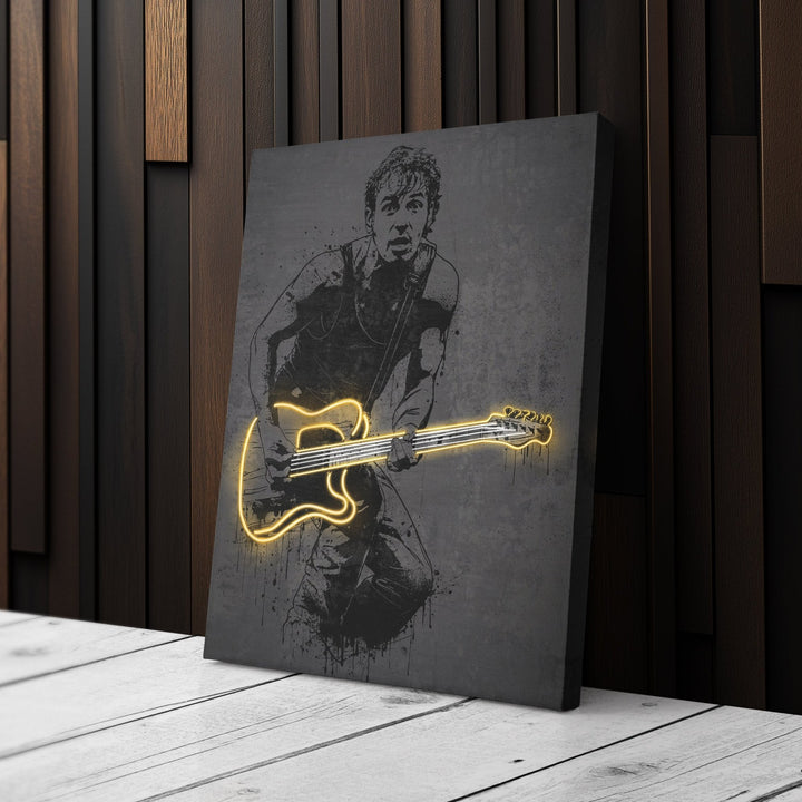 Bruce Springsteen Neon Canvas Art | Music Wall Decor - CanvasNeon