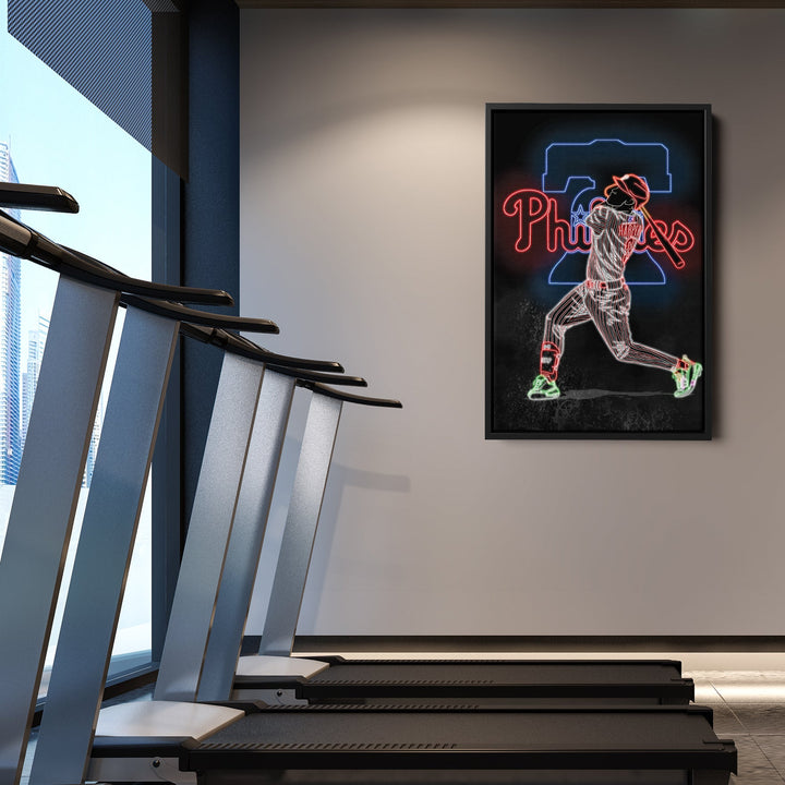 Bryce Harper Neon Canvas Art | Phillies Wall Decor - CanvasNeon
