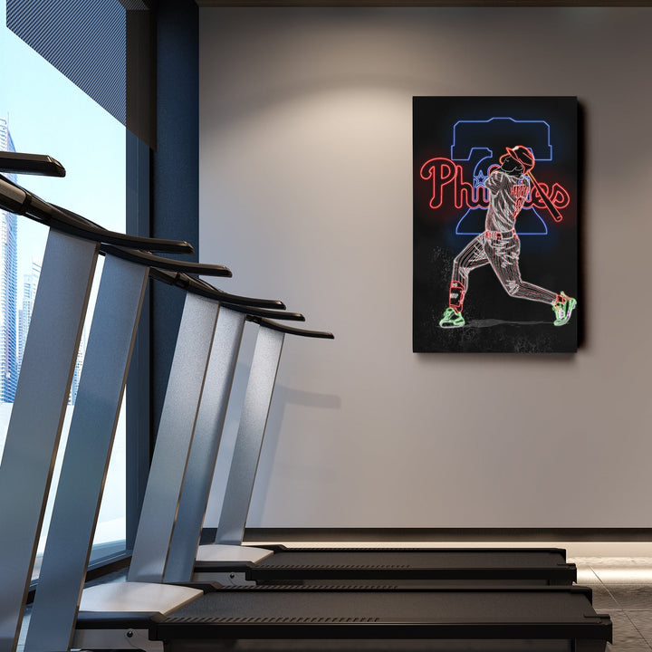 Bryce Harper Neon Canvas Art | Phillies Wall Decor - CanvasNeon