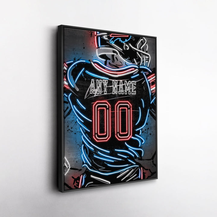 Buffalo Bills Custom Jersey Canvas | Neon Wall Art - CanvasNeon