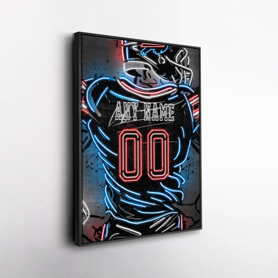 Buffalo Bills Custom Jersey Canvas | Neon Wall Art - CanvasNeon