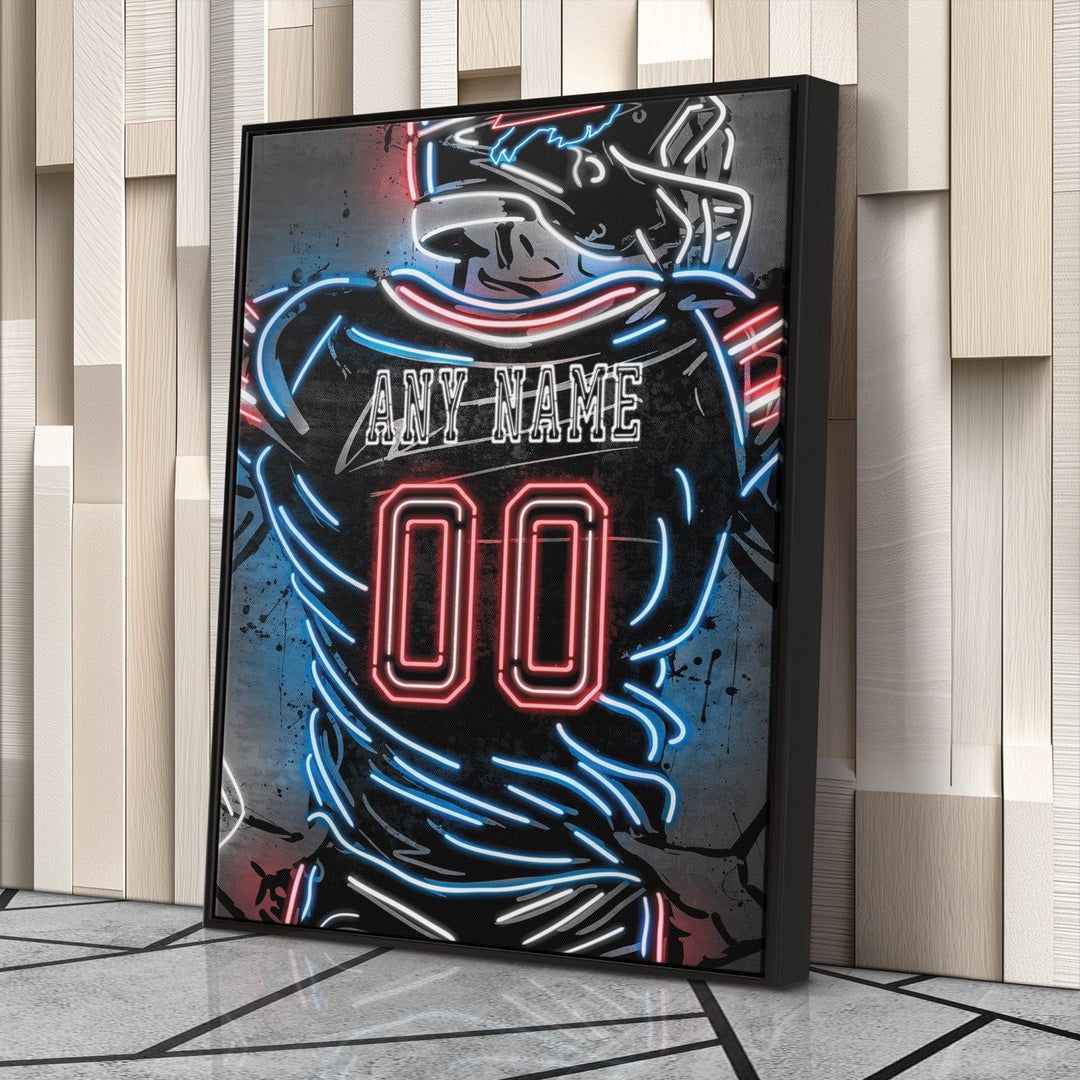 Buffalo Bills Custom Jersey Canvas | Neon Wall Art - CanvasNeon
