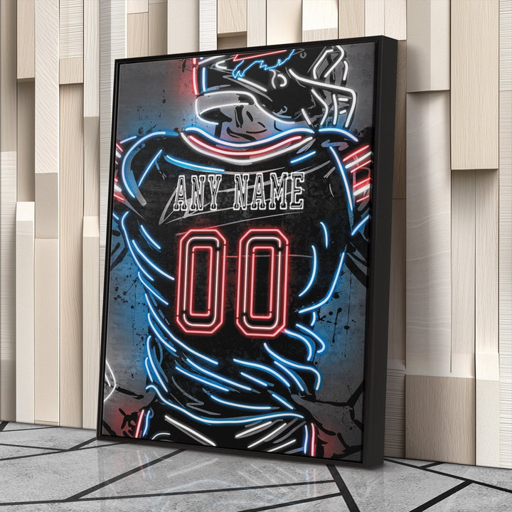 Buffalo Bills Custom Jersey Canvas | Neon Wall Art - CanvasNeon