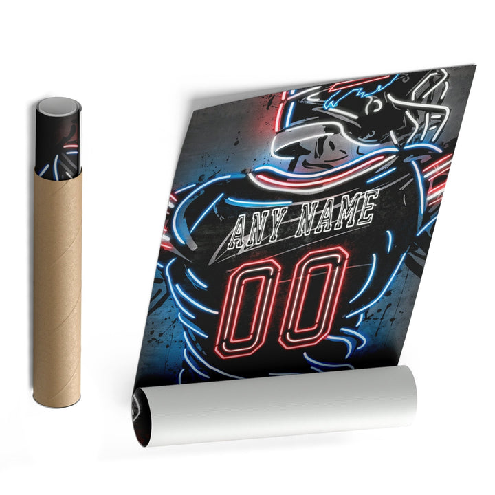 Buffalo Bills Custom Jersey Canvas | Neon Wall Art - CanvasNeon