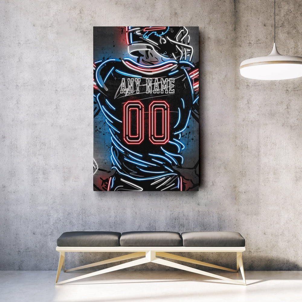 Buffalo Bills Custom Jersey Canvas | Neon Wall Art - CanvasNeon