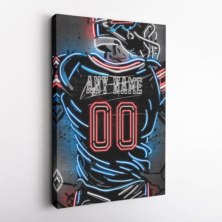 Buffalo Bills Custom Jersey Canvas | Neon Wall Art - CanvasNeon
