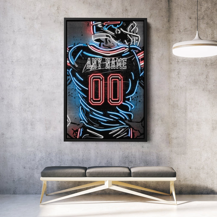 Buffalo Bills Custom Jersey Canvas | Neon Wall Art - CanvasNeon
