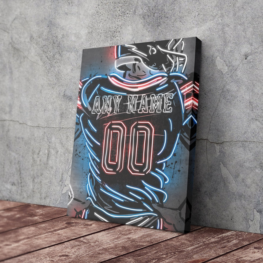 Buffalo Bills Custom Jersey Canvas | Neon Wall Art - CanvasNeon