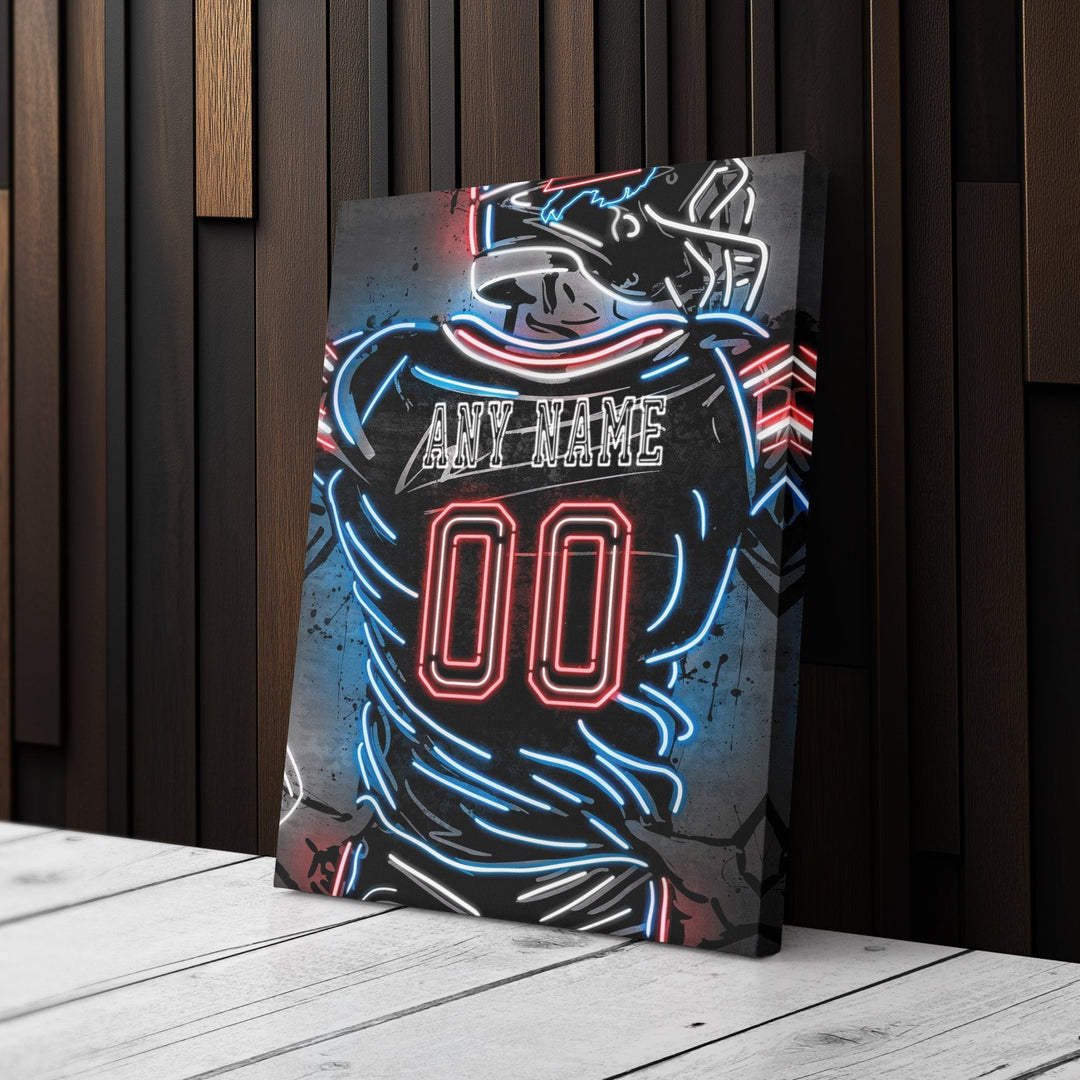 Buffalo Bills Custom Jersey Canvas | Neon Wall Art - CanvasNeon