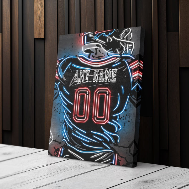 Buffalo Bills Custom Jersey Canvas | Neon Wall Art - CanvasNeon