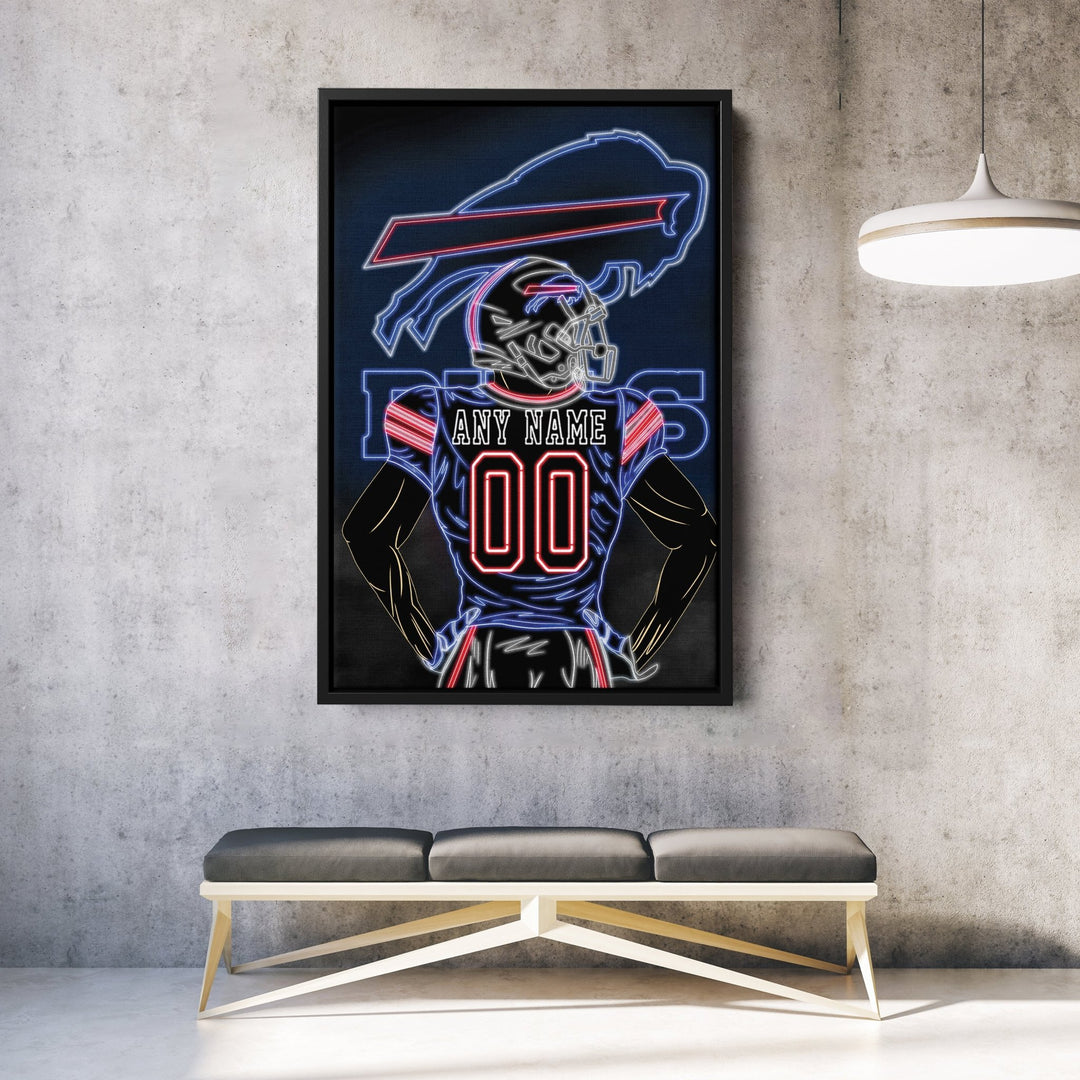 Buffalo Bills Personalized Jersey Canvas | Neon Wall Art - CanvasNeon