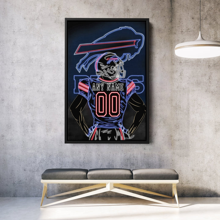 Buffalo Bills Personalized Jersey Canvas | Neon Wall Art - CanvasNeon