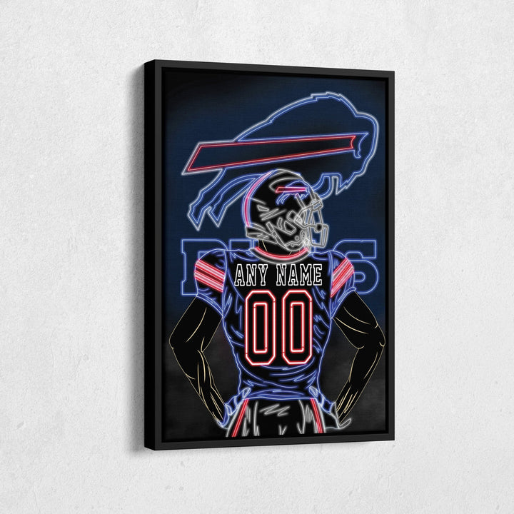 Buffalo Bills Personalized Jersey Canvas | Neon Wall Art - CanvasNeon